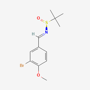 molecular formula C12H16BrNO2S B8149537 (NE,S)-N-[(3-bromo-4-methoxyphenyl)methylidene]-2-methylpropane-2-sulfinamide 