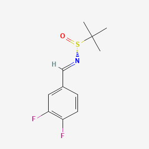 molecular formula C11H13F2NOS B8149560 (NE,R)-N-[(3,4-difluorophenyl)methylidene]-2-methylpropane-2-sulfinamide 