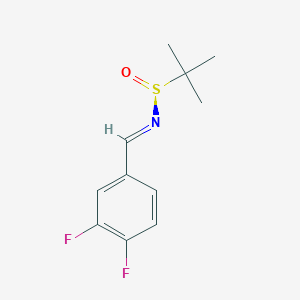 molecular formula C11H13F2NOS B8149563 (NE,S)-N-[(3,4-difluorophenyl)methylidene]-2-methylpropane-2-sulfinamide 