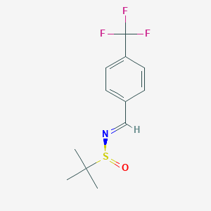 molecular formula C12H14F3NOS B8149582 (NE,S)-2-methyl-N-[[4-(trifluoromethyl)phenyl]methylidene]propane-2-sulfinamide 