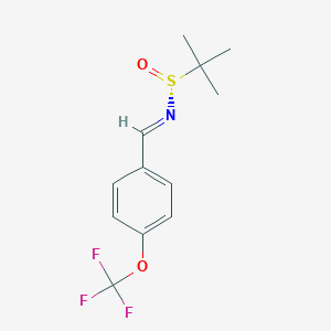 molecular formula C12H14F3NO2S B8149590 (NE,R)-2-methyl-N-[[4-(trifluoromethoxy)phenyl]methylidene]propane-2-sulfinamide 