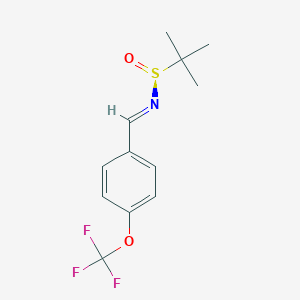 molecular formula C12H14F3NO2S B8149591 (NE,S)-2-methyl-N-[[4-(trifluoromethoxy)phenyl]methylidene]propane-2-sulfinamide 