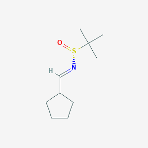 molecular formula C10H19NOS B8149642 (NE,R)-N-(cyclopentylmethylidene)-2-methylpropane-2-sulfinamide 