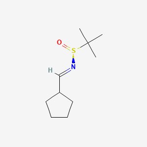 molecular formula C10H19NOS B8149647 (NE,S)-N-(cyclopentylmethylidene)-2-methylpropane-2-sulfinamide 