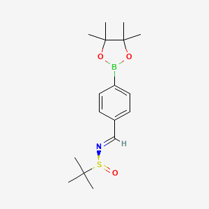 molecular formula C17H26BNO3S B8149675 (NE,S)-2-methyl-N-[[4-(4,4,5,5-tetramethyl-1,3,2-dioxaborolan-2-yl)phenyl]methylidene]propane-2-sulfinamide 