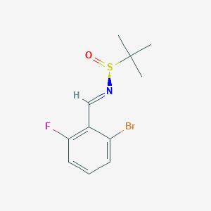 (NE,S)-N-[(2-bromo-6-fluorophenyl)methylidene]-2-methylpropane-2-sulfinamide