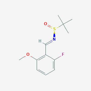 molecular formula C12H16FNO2S B8149714 (NE,S)-N-[(2-fluoro-6-methoxyphenyl)methylidene]-2-methylpropane-2-sulfinamide 