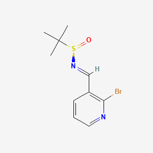 molecular formula C10H13BrN2OS B8149715 (NE,R)-N-[(2-bromopyridin-3-yl)methylidene]-2-methylpropane-2-sulfinamide 