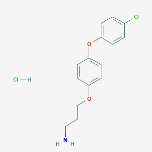 molecular formula C15H17Cl2NO2 B8149768 3-(4-(4-Chlorophenoxy)phenoxy)propan-1-amine hydrochloride 