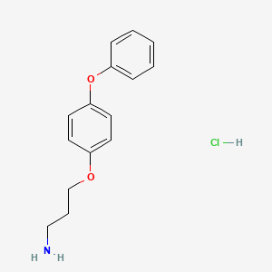 molecular formula C15H18ClNO2 B8149772 3-[(4-Phenoxyphenyl)Oxy]Propylamine HCl 