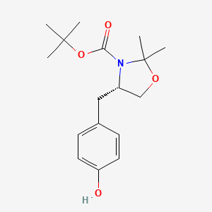 molecular formula C17H25NO4 B8149793 (S)-4-(4-hydroxybenzyl)-2,2-dimethyloxazolidine-3-carboxylic acid tert-butyl ester 