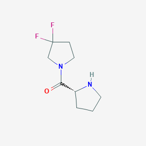 molecular formula C9H14F2N2O B8149829 3,3-Difluoro-1-[(2R)-pyrrolidine-2-carbonyl]pyrrolidine 