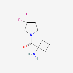 molecular formula C9H14F2N2O B8149834 1-(3,3-Difluoropyrrolidine-1-carbonyl)cyclobutan-1-amine 