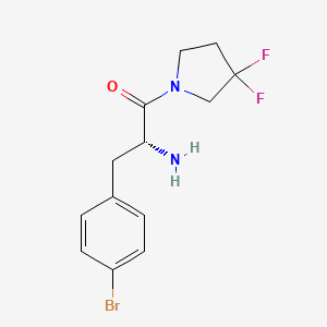 molecular formula C13H15BrF2N2O B8149854 (R)-2-amino-3-(4-bromophenyl)-1-(3,3-difluoropyrrolidin-1-yl)propan-1-one 