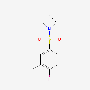 molecular formula C10H12FNO2S B8149869 1-((4-Fluoro-3-methylphenyl)sulfonyl)azetidine 