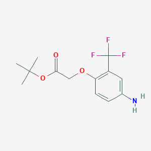 molecular formula C13H16F3NO3 B8149874 tert-Butyl 2-(4-amino-2-(trifluoromethyl)phenoxy)acetate 