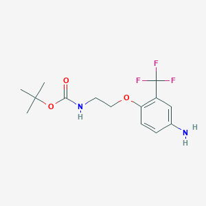 molecular formula C14H19F3N2O3 B8149893 tert-Butyl (2-(4-amino-2-(trifluoromethyl)phenoxy)ethyl)carbamate 