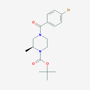 molecular formula C17H23BrN2O3 B8149906 tert-Butyl (S)-4-(4-bromobenzoyl)-2-methylpiperazine-1-carboxylate 
