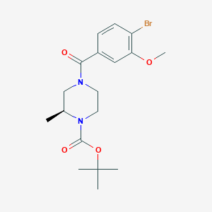 molecular formula C18H25BrN2O4 B8149916 (S)-tert-butyl 4-(4-bromo-3-methoxybenzoyl)-2-methylpiperazine-1-carboxylate 