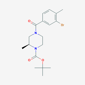 molecular formula C18H25BrN2O3 B8149953 (S)-tert-butyl 4-(3-bromo-4-methylbenzoyl)-2-methylpiperazine-1-carboxylate 
