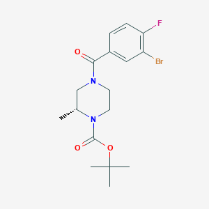 molecular formula C17H22BrFN2O3 B8149962 (R)-tert-butyl 4-(3-bromo-4-fluorobenzoyl)-2-methylpiperazine-1-carboxylate 