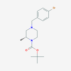 molecular formula C17H25BrN2O2 B8149977 (R)-tert-butyl 4-(4-bromobenzyl)-2-methylpiperazine-1-carboxylate 