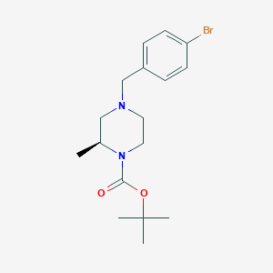 molecular formula C17H25BrN2O2 B8149982 (S)-tert-butyl 4-(4-bromobenzyl)-2-methylpiperazine-1-carboxylate 