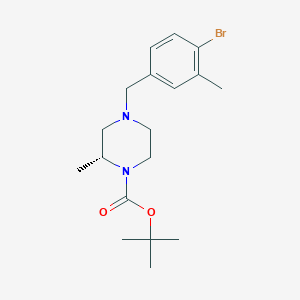 molecular formula C18H27BrN2O2 B8149987 (R)-tert-butyl 4-(4-bromo-3-methylbenzyl)-2-methylpiperazine-1-carboxylate 