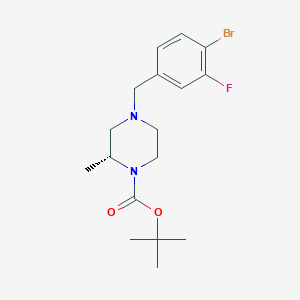 molecular formula C17H24BrFN2O2 B8149992 (R)-tert-butyl 4-(4-bromo-3-fluorobenzyl)-2-methylpiperazine-1-carboxylate 