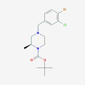 molecular formula C17H24BrClN2O2 B8149997 (S)-tert-butyl 4-(4-bromo-3-chlorobenzyl)-2-methylpiperazine-1-carboxylate 