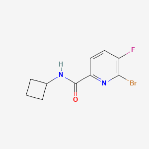 molecular formula C10H10BrFN2O B8150023 6-Bromo-N-cyclobutyl-5-fluoropicolinamide 