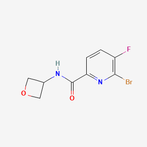 molecular formula C9H8BrFN2O2 B8150026 6-Bromo-5-fluoro-N-(oxetan-3-yl)picolinamide 
