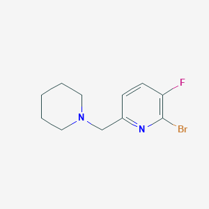 molecular formula C11H14BrFN2 B8150062 2-Bromo-3-fluoro-6-(piperidin-1-ylmethyl)pyridine 