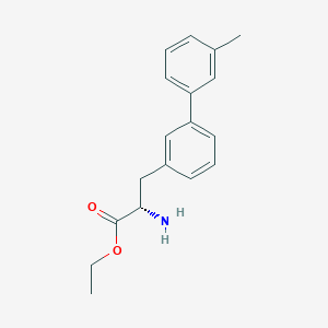 molecular formula C18H21NO2 B8150145 (S)-ethyl 2-amino-3-(3'-methyl-[1,1'-biphenyl]-3-yl)propanoate 