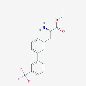 molecular formula C18H18F3NO2 B8150151 (S)-ethyl 2-amino-3-(3'-(trifluoromethyl)-[1,1'-biphenyl]-3-yl)propanoate 