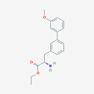 molecular formula C18H21NO3 B8150153 (S)-ethyl 2-amino-3-(3'-methoxy-[1,1'-biphenyl]-3-yl)propanoate 