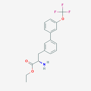 molecular formula C18H18F3NO3 B8150156 (S)-ethyl 2-amino-3-(3'-(trifluoromethoxy)-[1,1'-biphenyl]-3-yl)propanoate 