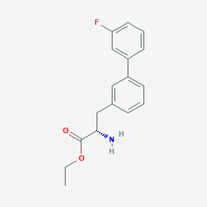 molecular formula C17H18FNO2 B8150159 (S)-ethyl 2-amino-3-(3'-fluoro-[1,1'-biphenyl]-3-yl)propanoate 