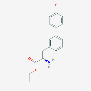 molecular formula C17H18FNO2 B8150177 (S)-ethyl 2-amino-3-(4'-fluoro-[1,1'-biphenyl]-3-yl)propanoate 