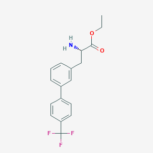 molecular formula C18H18F3NO2 B8150181 (S)-Ethyl 2-amino-3-(4'-(trifluoromethyl)-[1,1'-biphenyl]-3-yl)propanoate 