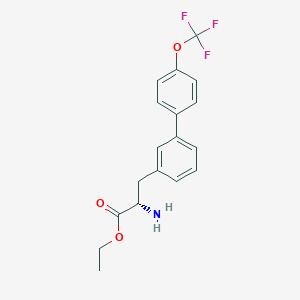 molecular formula C18H18F3NO3 B8150196 (S)-ethyl 2-amino-3-(4'-(trifluoromethoxy)-[1,1'-biphenyl]-3-yl)propanoate 