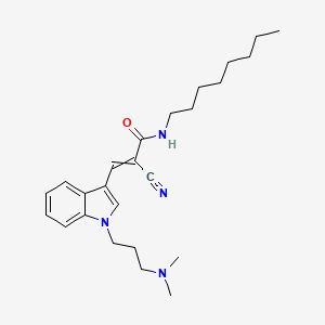 molecular formula C25H36N4O B8150232 2-cyano-3-[1-[3-(dimethylamino)propyl]indol-3-yl]-N-octylprop-2-enamide 