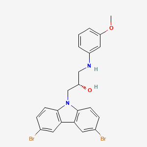 molecular formula C22H20Br2N2O2 B8150274 (R)-1-(3,6-dibromo-9H-carbazol-9-yl)-3-(3-methoxyphenylamino)propan-2-ol 