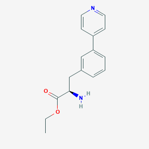molecular formula C16H18N2O2 B8150296 (R)-ethyl 2-amino-3-(3-(pyridin-4-yl)phenyl)propanoate 