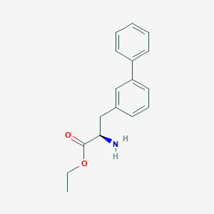 molecular formula C17H19NO2 B8150304 (R)-ethyl 3-([1,1'-biphenyl]-3-yl)-2-aminopropanoate 