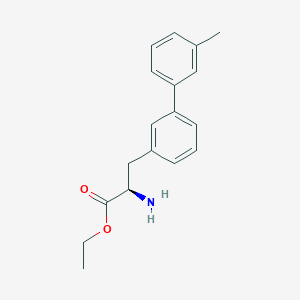 molecular formula C18H21NO2 B8150309 (R)-ethyl 2-amino-3-(3'-methyl-[1,1'-biphenyl]-3-yl)propanoate 