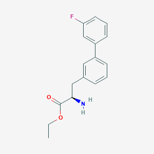 molecular formula C17H18FNO2 B8150313 (R)-ethyl 2-amino-3-(3'-fluoro-[1,1'-biphenyl]-3-yl)propanoate 