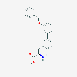 molecular formula C24H25NO3 B8150332 (R)-ethyl 2-amino-3-(3'-(benzyloxy)-[1,1'-biphenyl]-3-yl)propanoate 