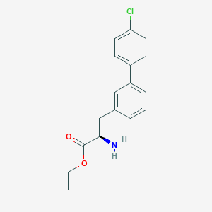 molecular formula C17H18ClNO2 B8150344 (R)-ethyl 2-amino-3-(4'-chloro-[1,1'-biphenyl]-3-yl)propanoate 