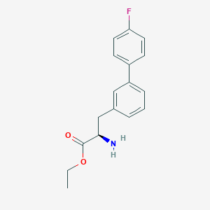 molecular formula C17H18FNO2 B8150349 (R)-ethyl 2-amino-3-(4'-fluoro-[1,1'-biphenyl]-3-yl)propanoate 